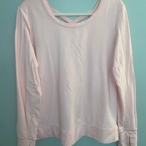 Pink shirt with crossed back + thumb holes